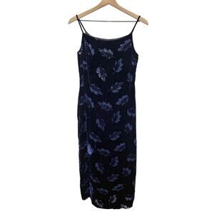 VTG REGGIO Women's Size 10 Silk Velvet Maxi Dress Sapphire Demure Cocktail Event
